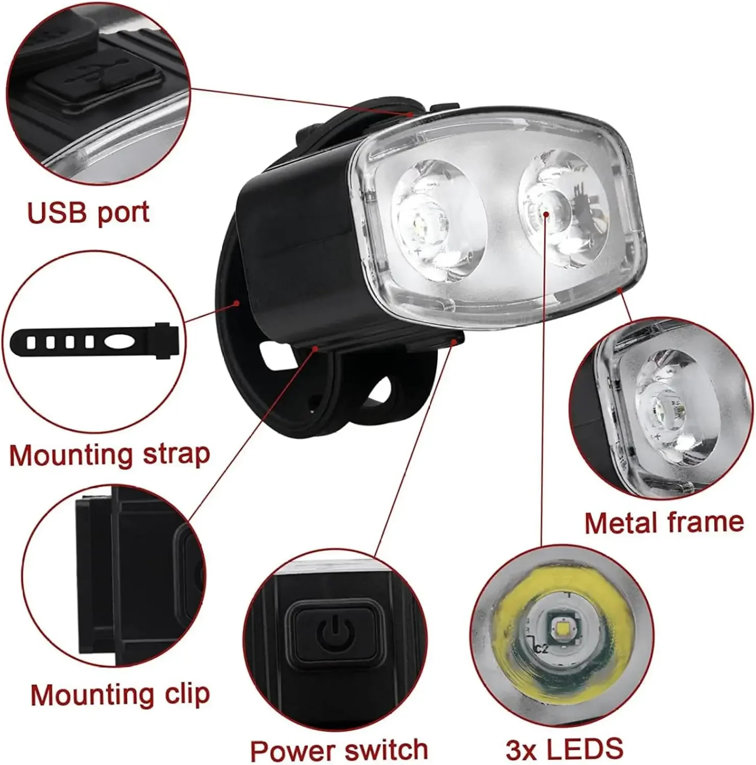 사이클링 자전거 전방 후방 조명 세트, USB 충전 헤 - Bike Light Front Rear 리뷰 및 가격