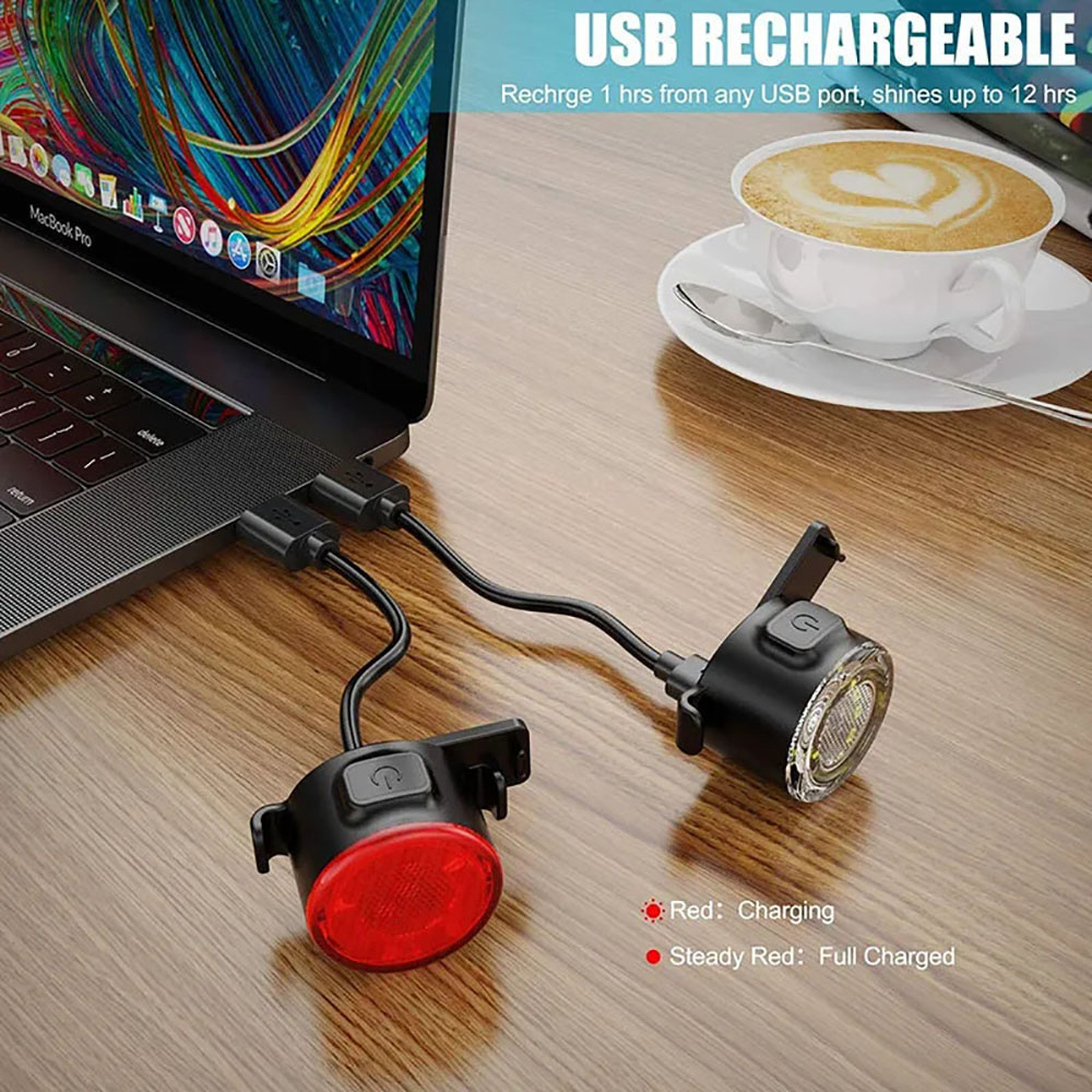 USB 충전식 방수 LED 자전거 라이트 세트, 초고휘 - Bike Light Front Rear 리뷰 및 가격